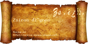 Zsiros Ágnes névjegykártya