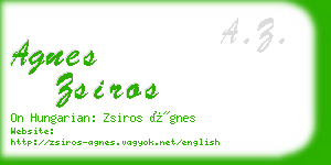 agnes zsiros business card